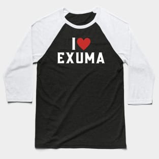 I Heart Love Exuma Bahamas islands Baseball T-Shirt